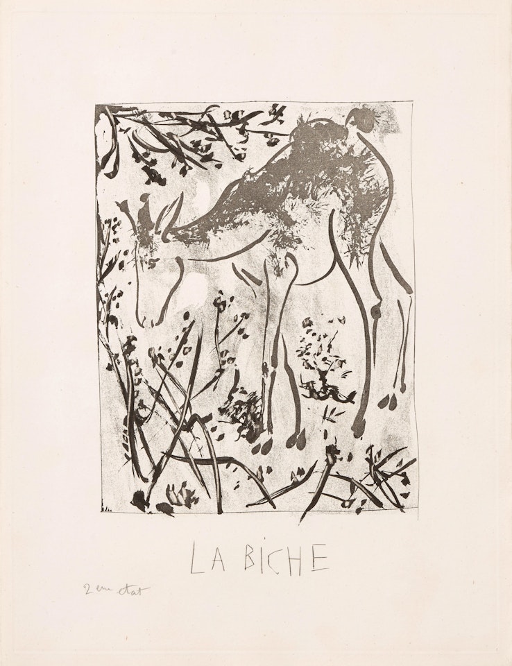 La Biche (The Doe), from Eaux-fortes originales pour des textes de Buffon (Histoire naturelle) 1936 by Pablo Picasso