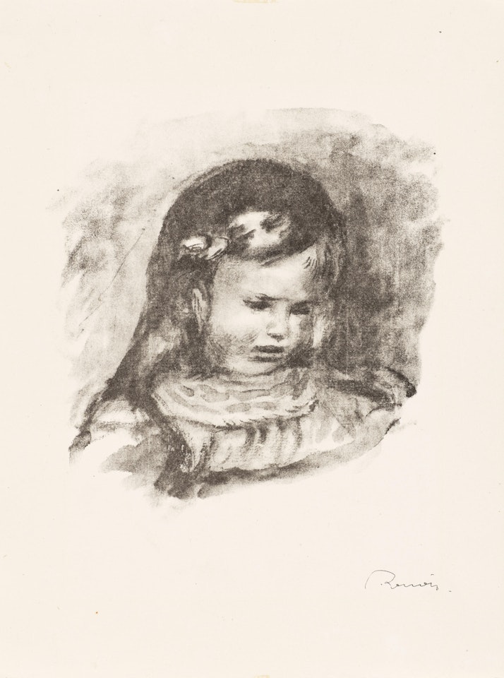 Claude Renoir, La Tête Baisée, from L'Album des Douze Lithographies Originales de Pierre-Auguste Renoir (Delteil 39) by Pierre-Auguste Renoir
