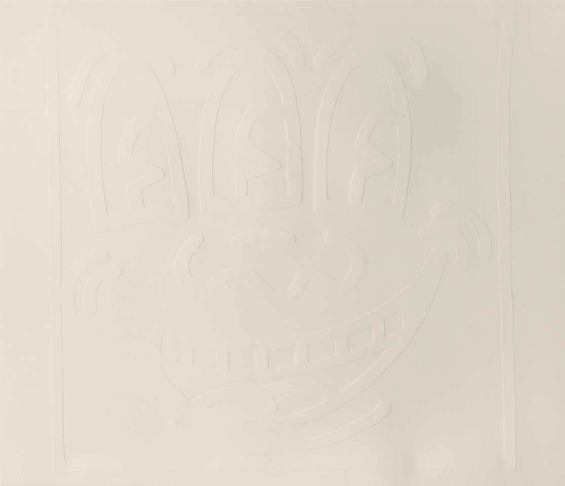 White Icons (Three Eyed Monster) by Keith Haring