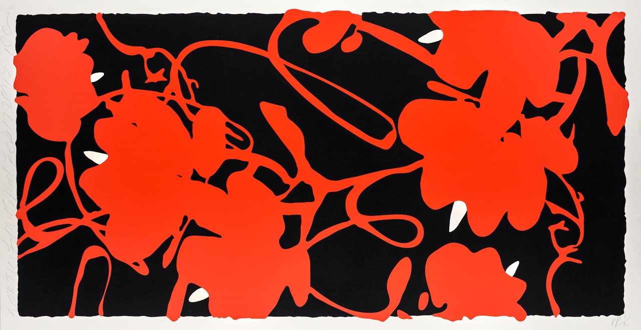 Lantern Flowers Red, Feb 17, 2012 by Donald Sultan