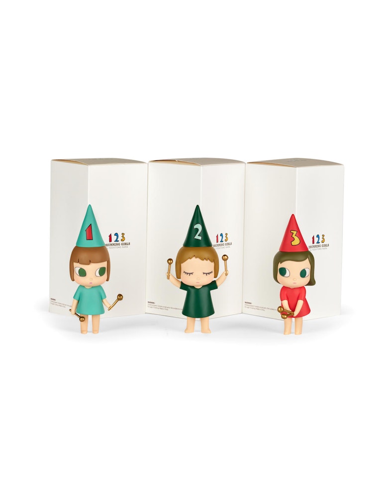123 Drumming Girls (Set of Three) by Yoshitomo Nara