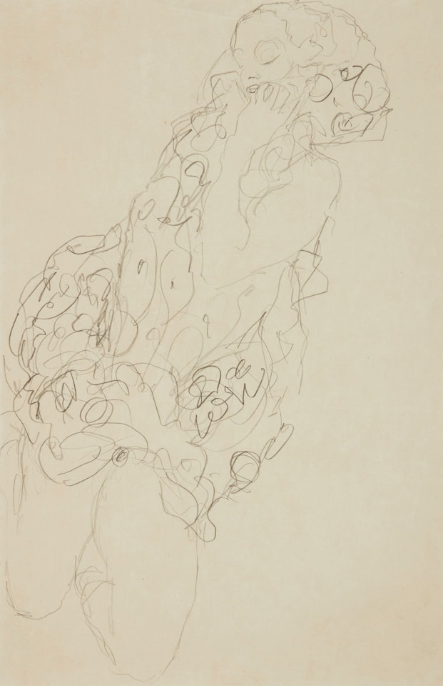 Kniender Halbakt, Studie for "Die Braut" (Kneeling Semi Nude, Study for "The Bride") by Gustav Klimt