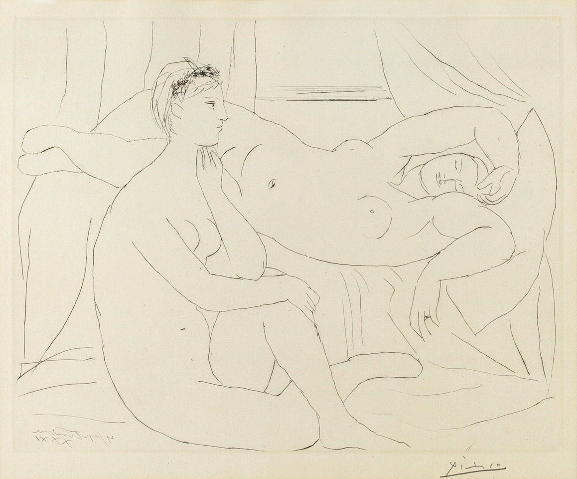 Deux femmes se reposant, from 'La Suite Vollard' by Pablo Picasso