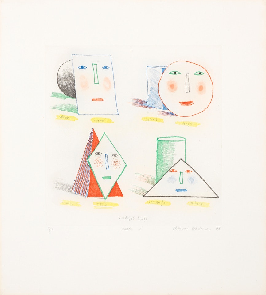 Simplified Faces State I by David Hockney