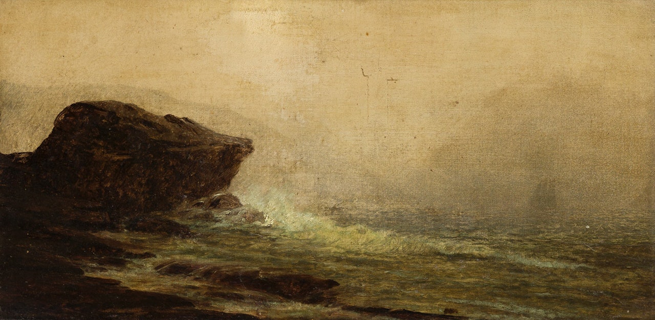 Seascape with Rocks . by Alfred Thompson Bricher