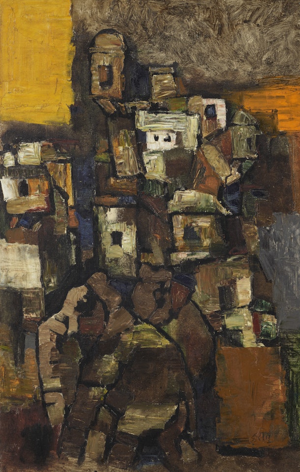 Untitled (Elephants in Udaipur) by M.F. Husain