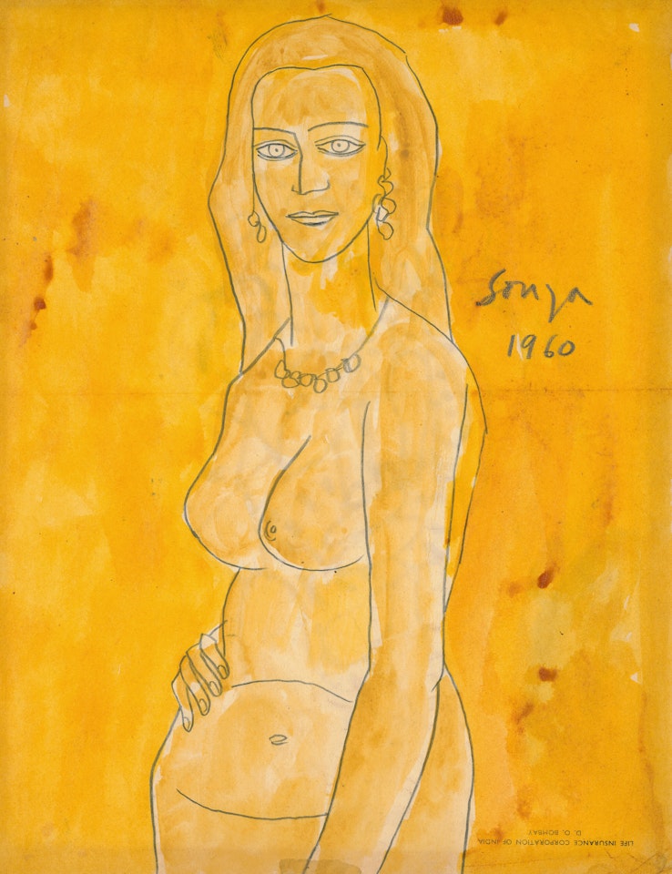 Untitled (Nude with Necklace) by Francis Newton Souza