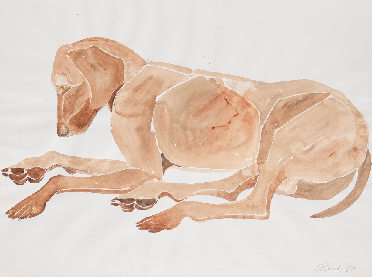 Resting dog by Elisabeth Frink