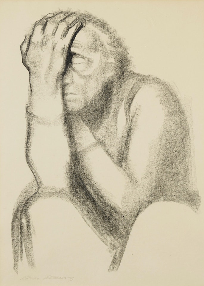 Nachdenkende Frau by Kathe Kollwitz