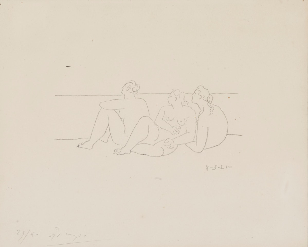 Sur la plage, II, from Quatre Lithographies by Pablo Picasso