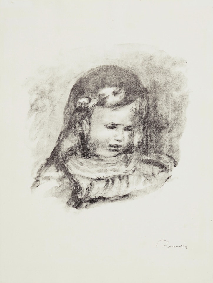Claude Renoir, la tête baissée, from L'Album des Douze Lithographies originales by Pierre-Auguste Renoir