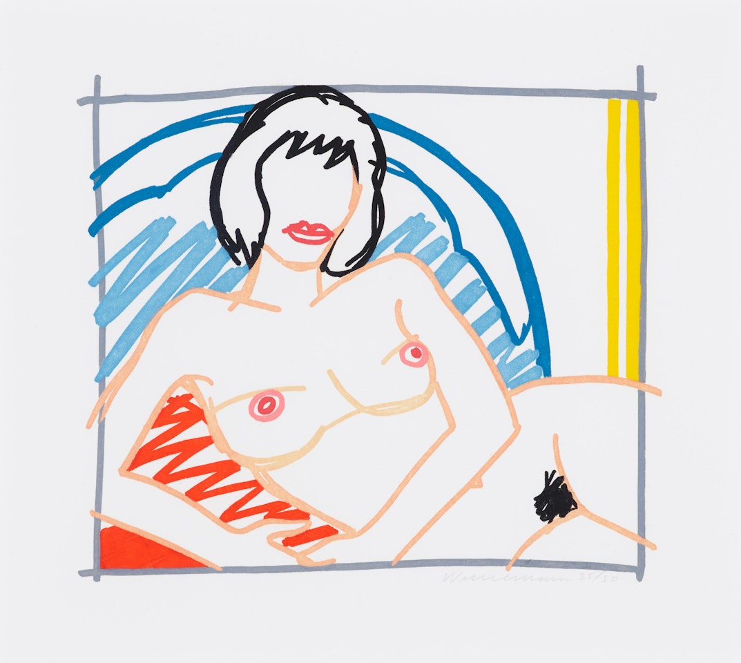 Monica Nude with Yellow Curtain by Tom Wesselmann