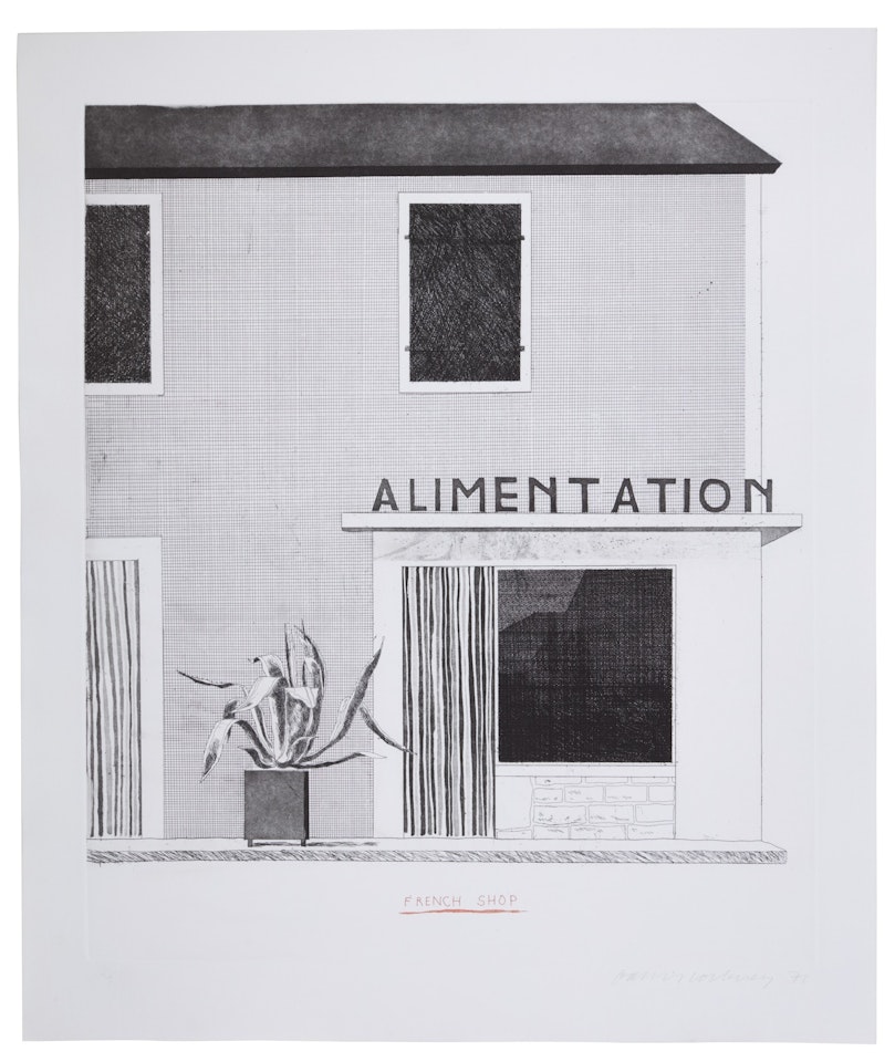 French Shop (Scottish Arts Council 122; Museum of Contemporary Art Tokyo 112) by David Hockney