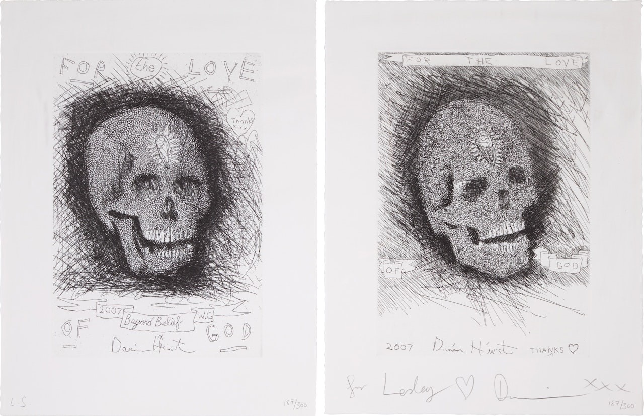 For The Love of God; and Beyond Belief by Damien Hirst