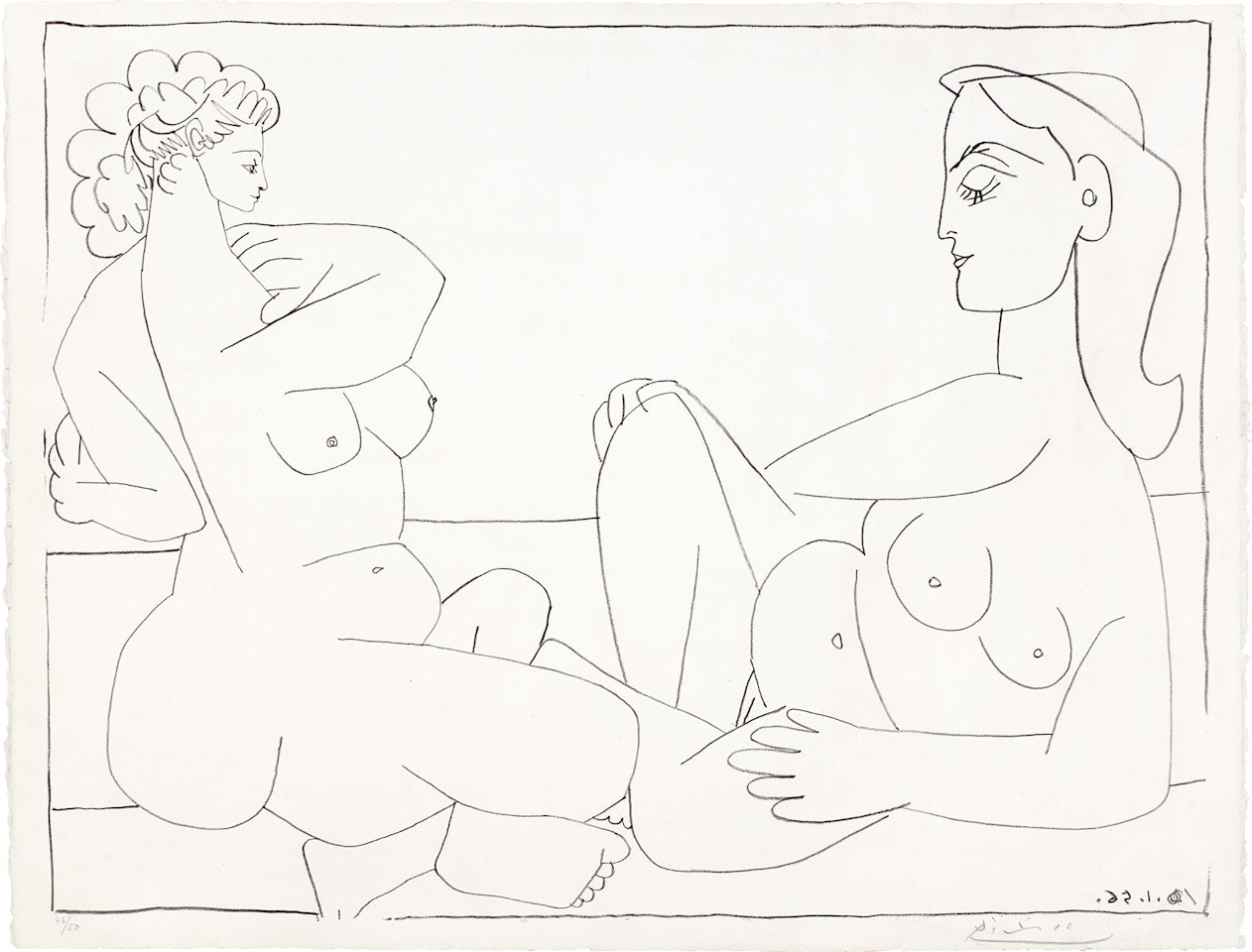 Deux femmes sur la plage (Two Women on the Beach) (Bl. 789, M. 273) by Pablo Picasso