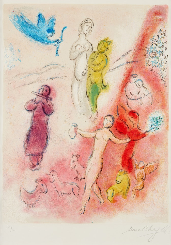 La Fable de Syringe (The Syrinx Fable), plate 24 from Daphnis et Chloé (M. 332, see C. bks 46) by Marc Chagall