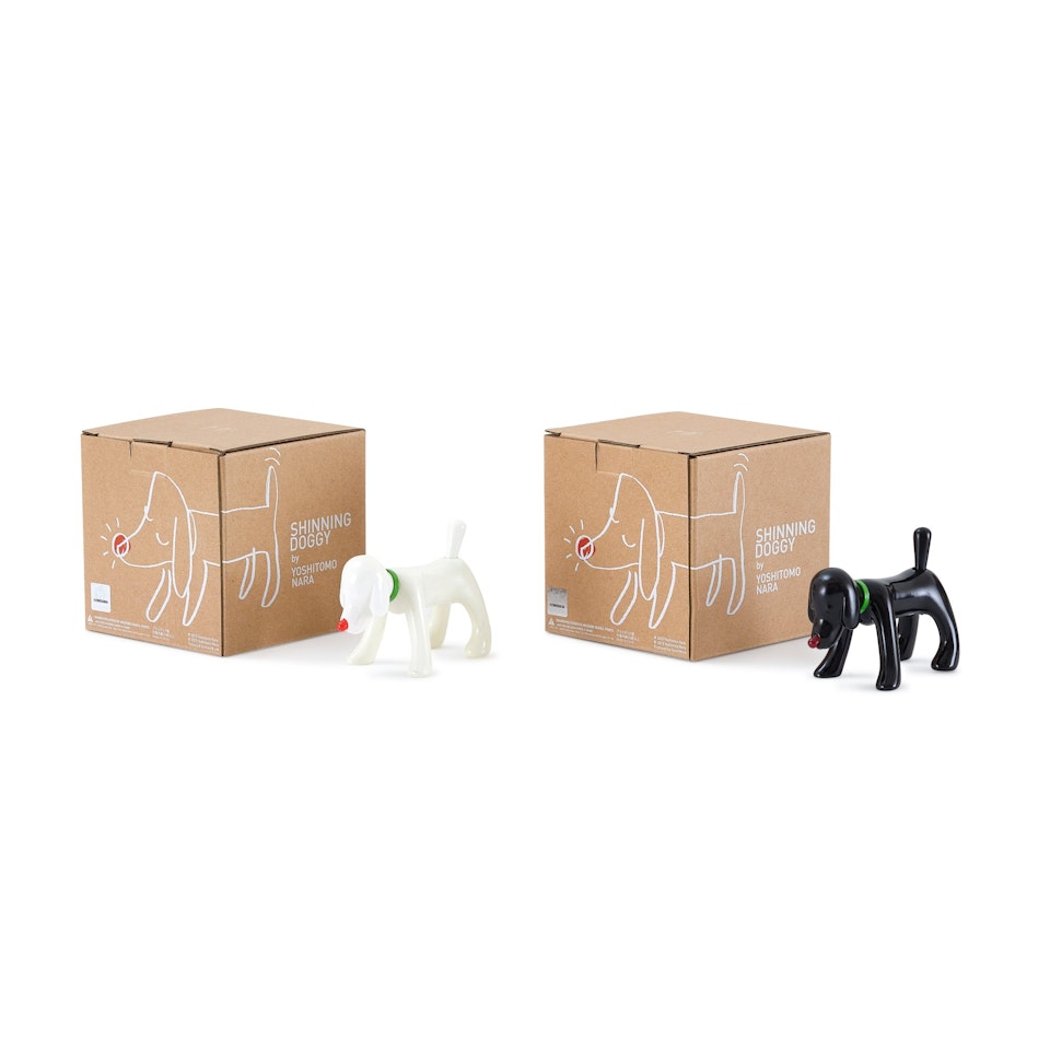 Shinning Doggy (Black and White) (Set of Two)  by Yoshitomo Nara