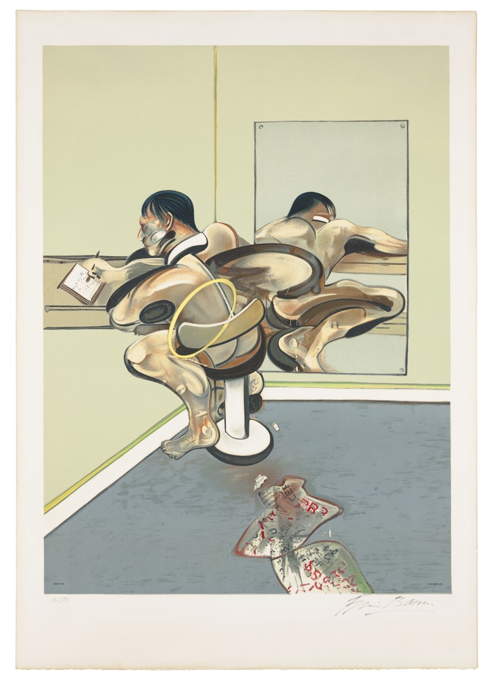 Figure Writing Reflected in a Mirror by Francis Bacon