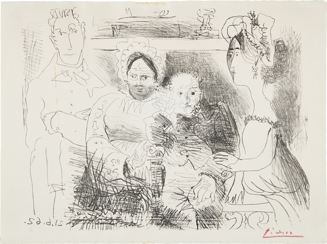 Portrait de famille I, homme aux bras croisés (Family Portrait I, Man with Crossed Arms) (Bl. 1029, M. 383) by Pablo Picasso