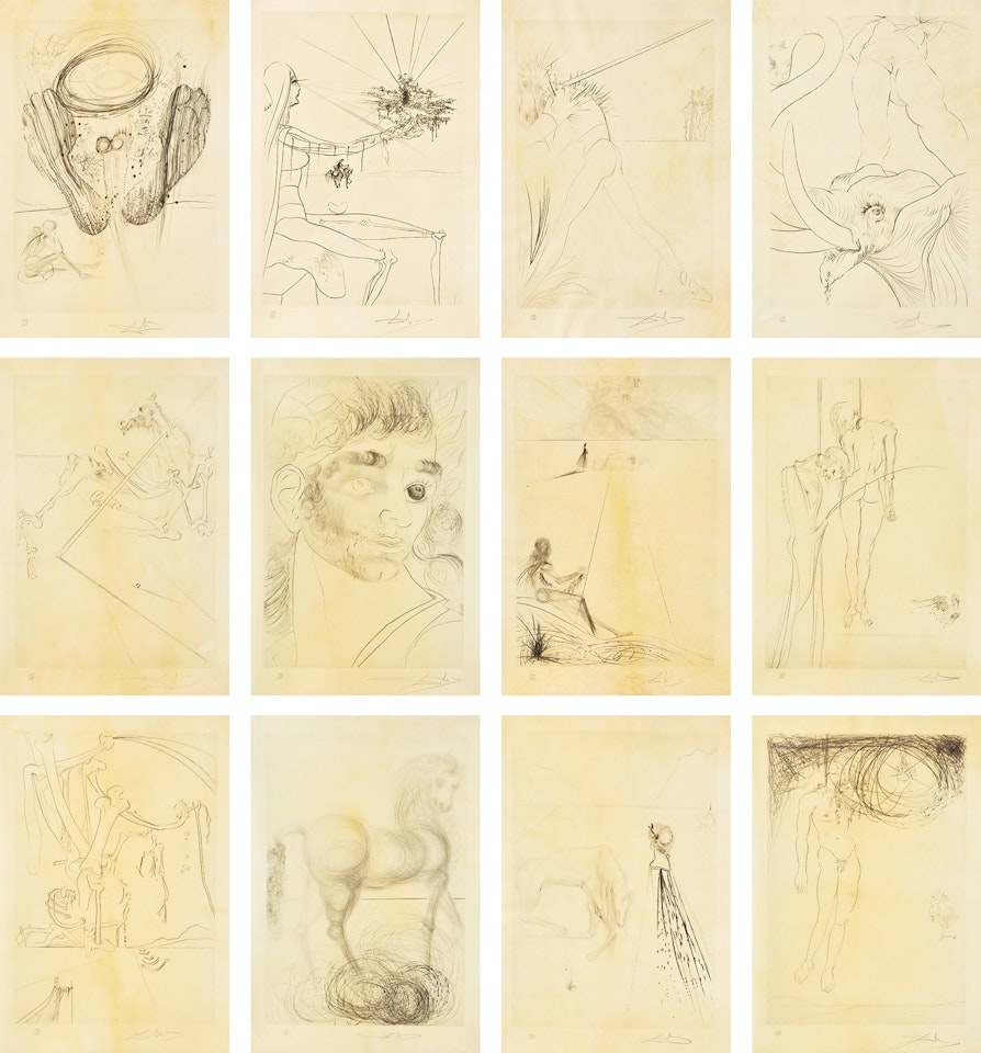 Roi, je l’attends à Babylone... (King, I Shall Await You at Babylon...) (M. & L. 592-605) by Salvador Dali