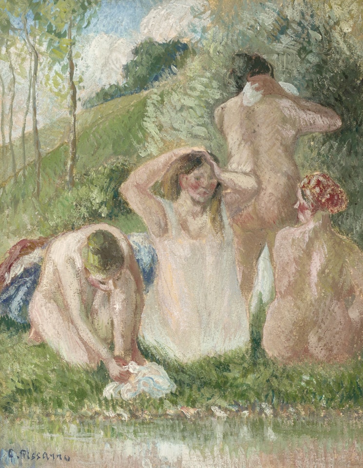 Groupe de baigneuses by Camille Pissarro