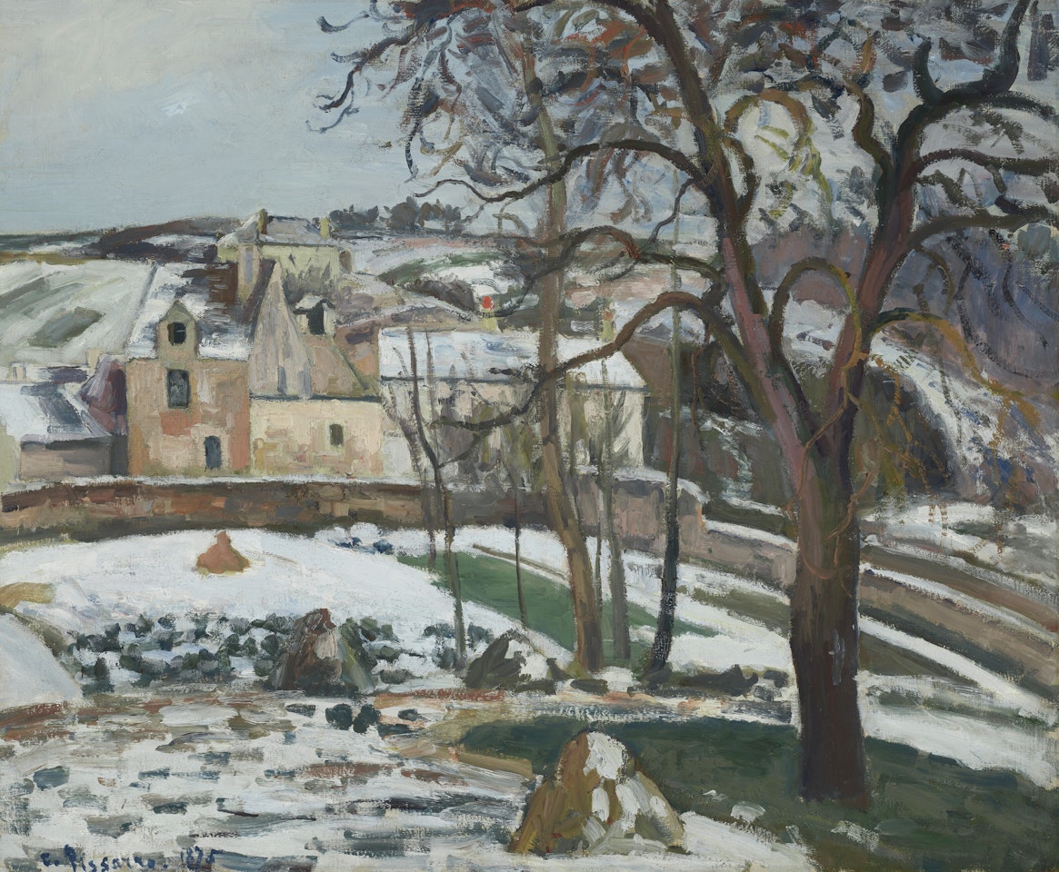 Effet de neige à L'Hermitage, Pontoise by Camille Pissarro
