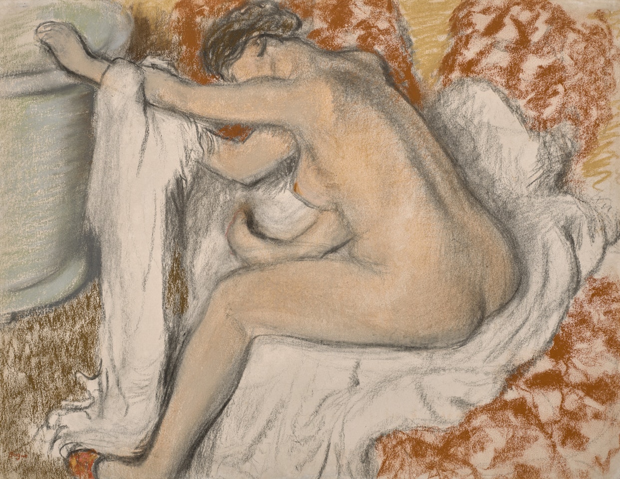La sortie du bain by Edgar Degas