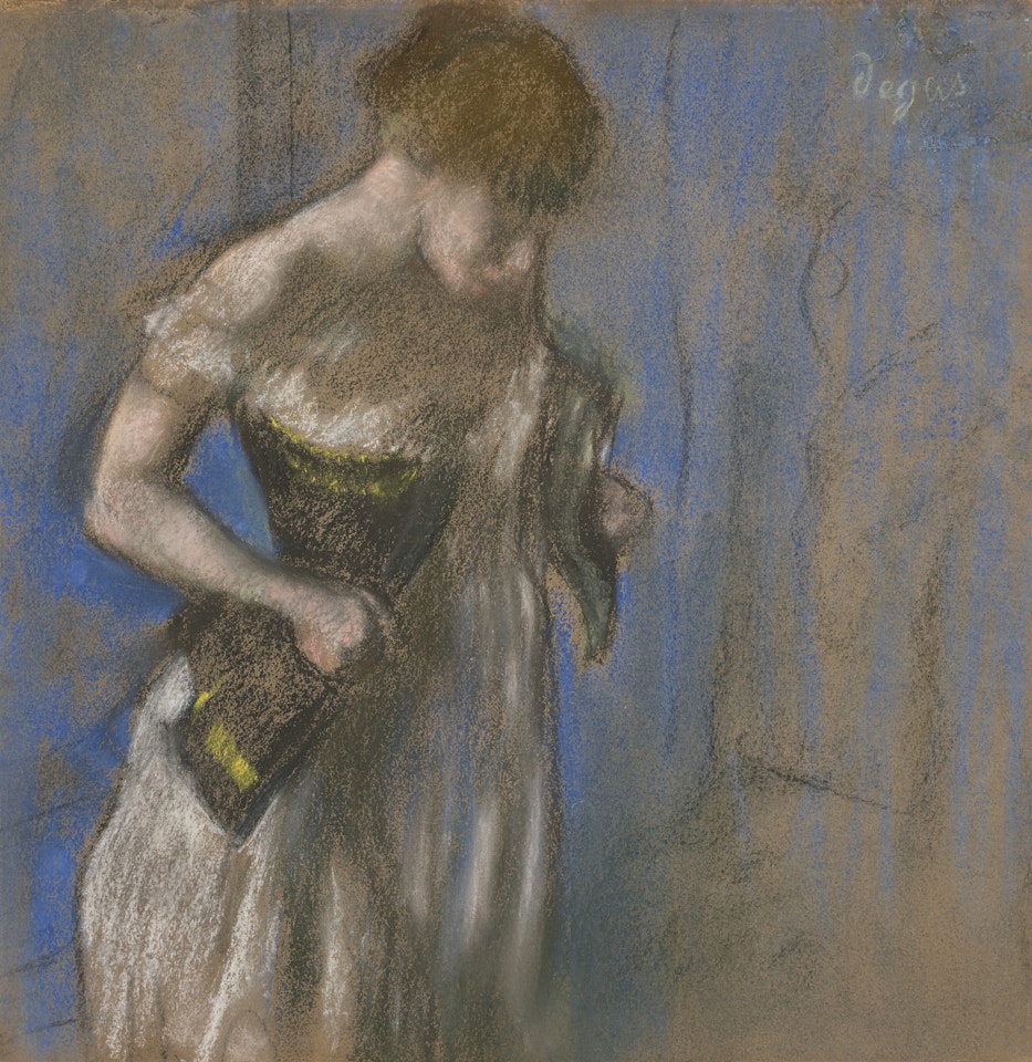 Femme mettant son corset by Edgar Degas