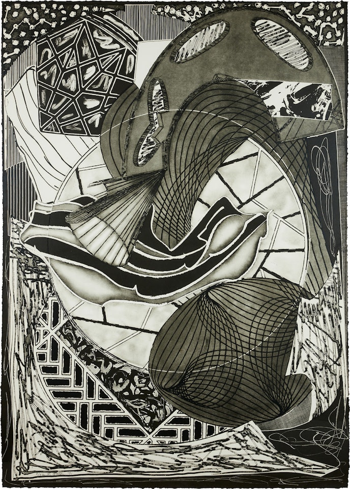The Cabin, Ahab and Starbuck, from Moby Dick Engravings (A. & K. 203) by Frank Stella