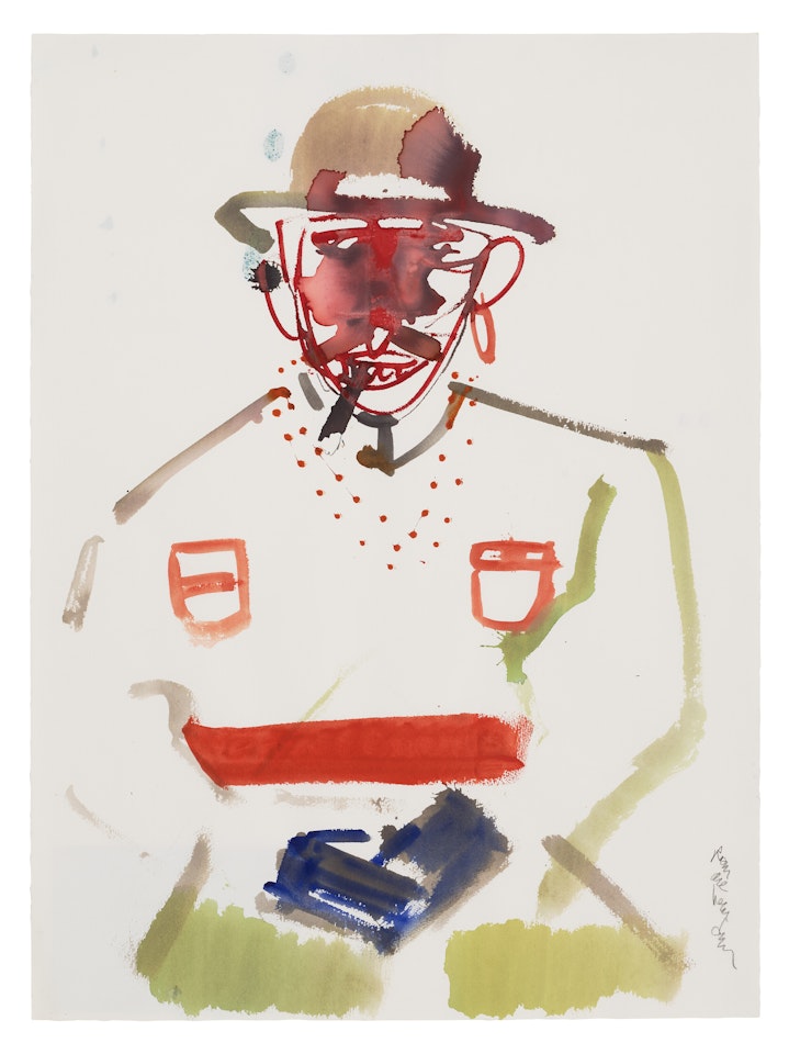 Obeah Man with Cigar (Le Sorcier avec un cigar, Sorcié Avek Gnou Siga) by Romare Bearden