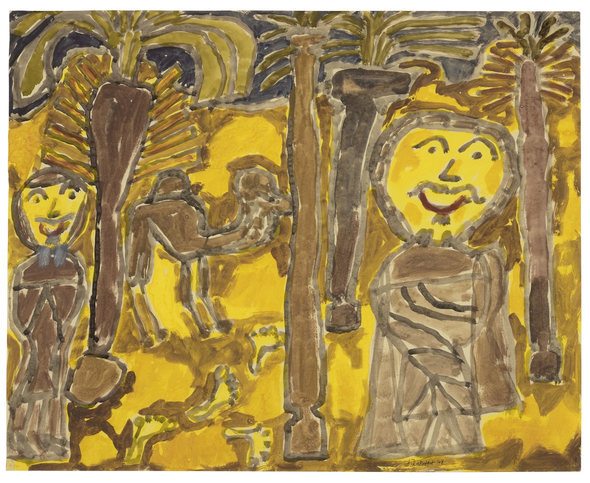Arabes, palmiers, chameau by Jean Dubuffet