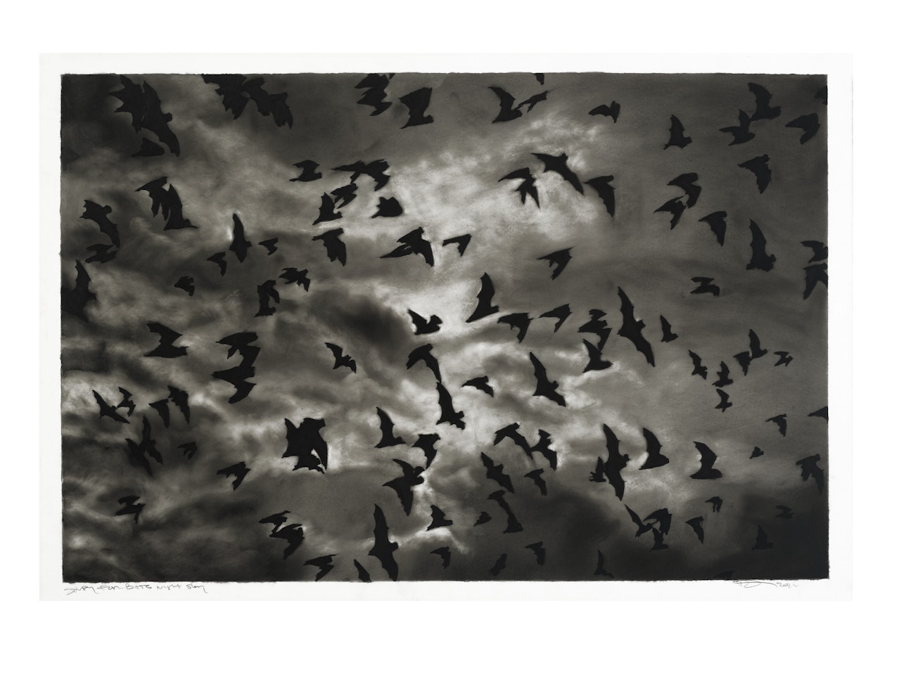 Study for Bats in Night Sky by Robert Longo