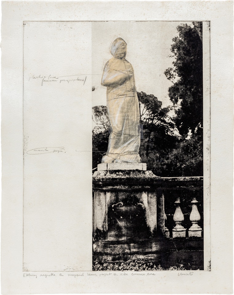 Etching Maquette for Wrapped Venus, Project for Villa Borghese, Rome by Christo