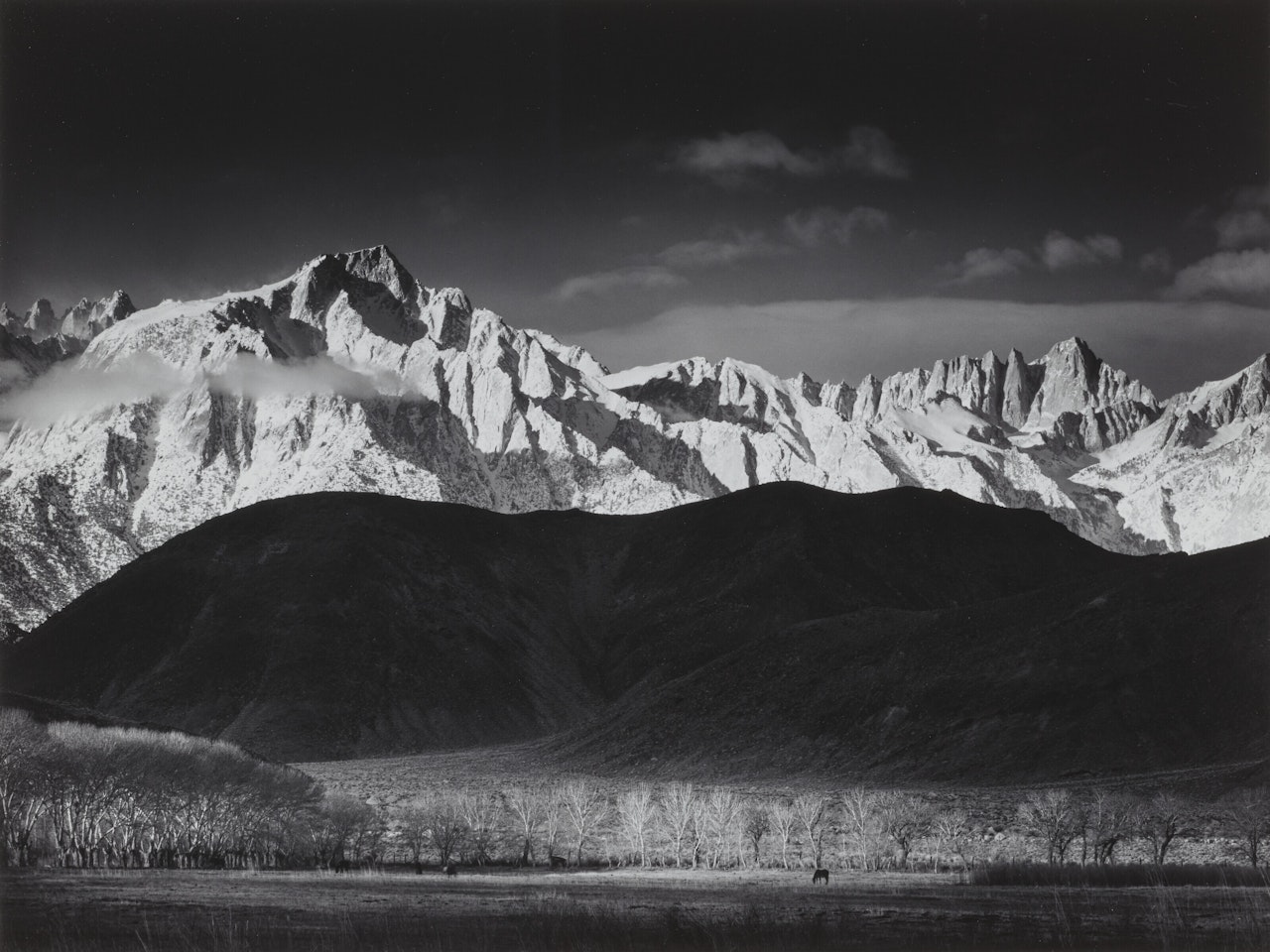 Winter Sunrise, Sierra Nevada from Lone Pine, California by Ansel Adams