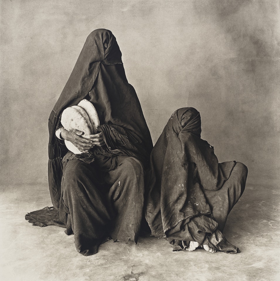 Two Women in Black with Bread, Morocco, 1971 by Irving Penn