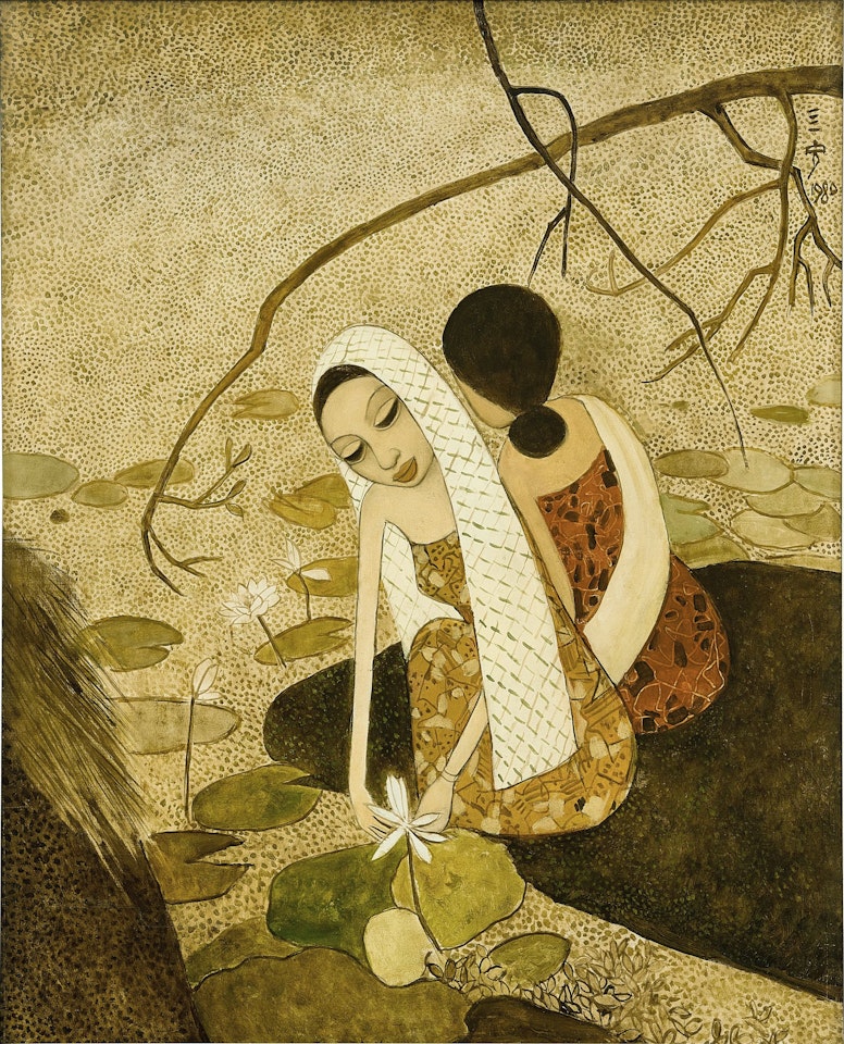 By the lotus pond  by Cheong Soo Pieng