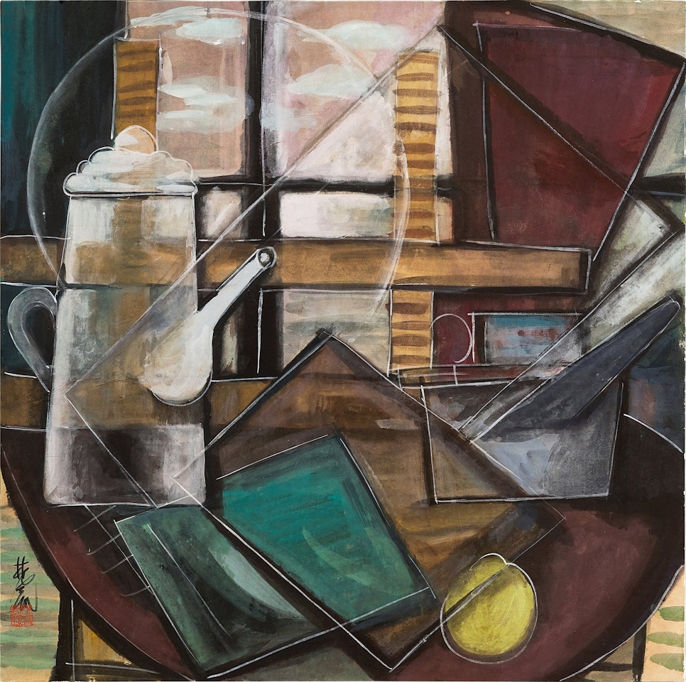 White teapot and still life  by Lin Fengmian