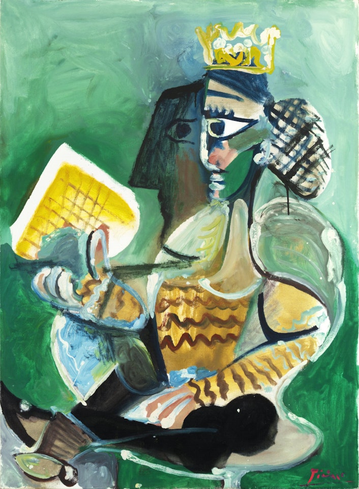 Femme assise à la galette des rois  by Pablo Picasso