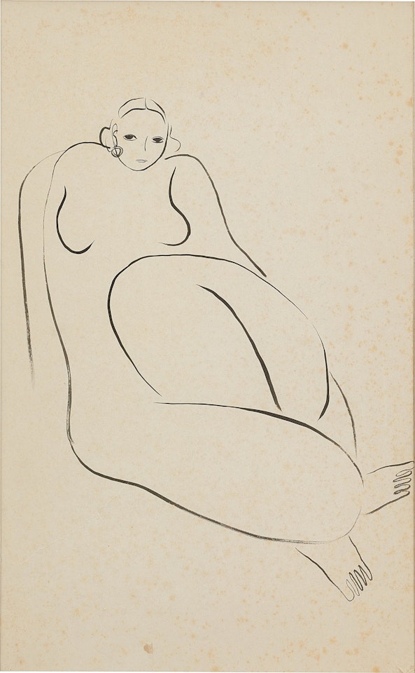 Femme nue assise à la boucle d’oreille by Sanyu