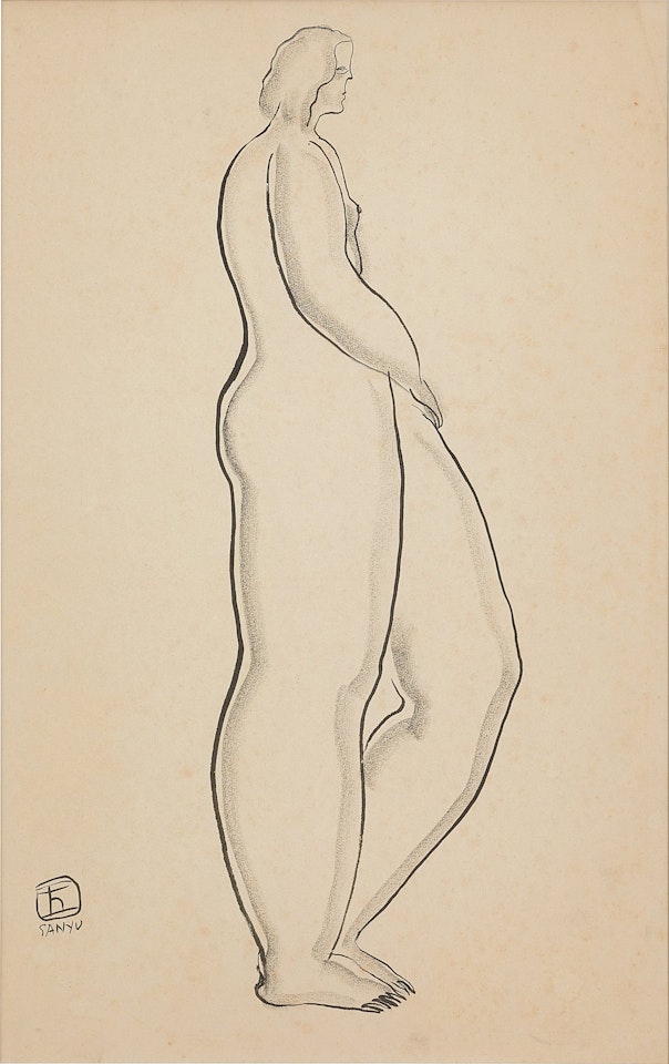 Femme nue debout de profil by Sanyu