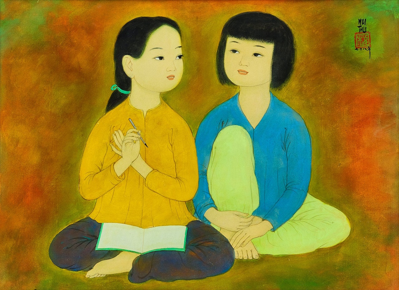 Deux fillettes by Mai Trung Thu