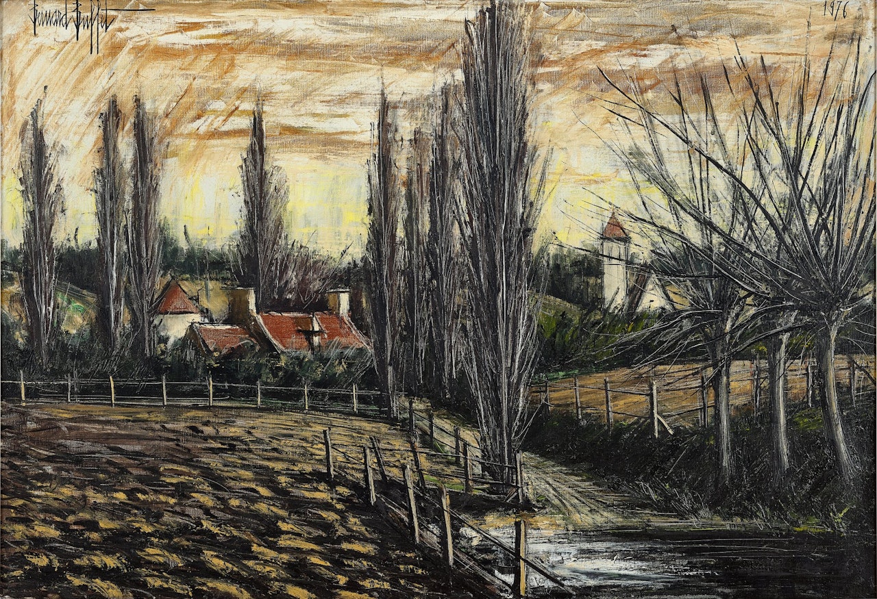 Chilly, l'église et la mare Saint-Jean by Bernard Buffet
