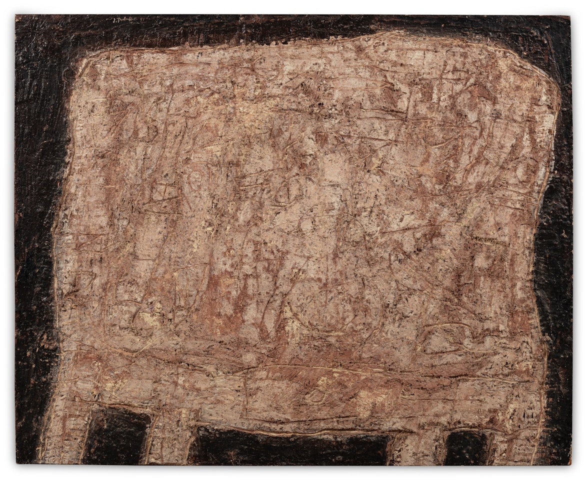 Table avec objets, traces et souvenirs by Jean Dubuffet