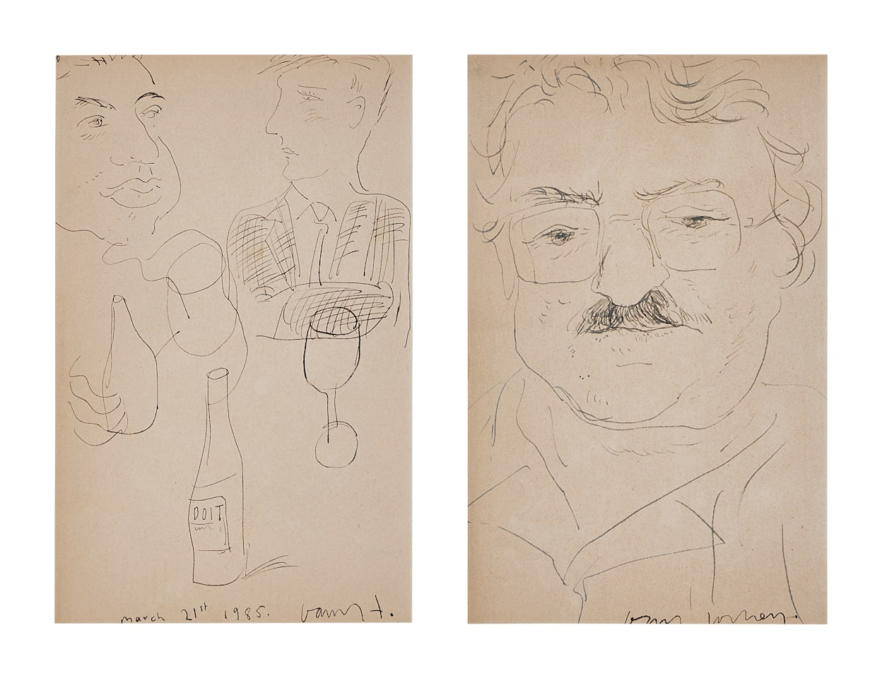 Untitled (two works) by David Hockney