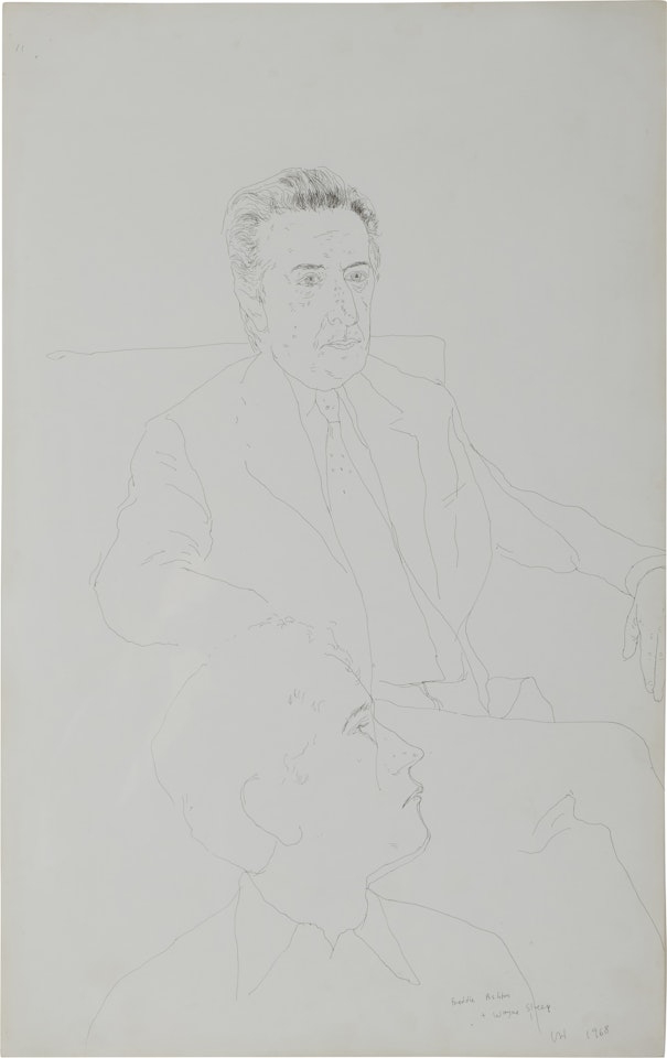 Freddie Ashton and Wayne Sleeping by David Hockney