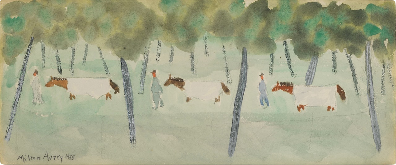 Horses with Blankets by Milton Avery