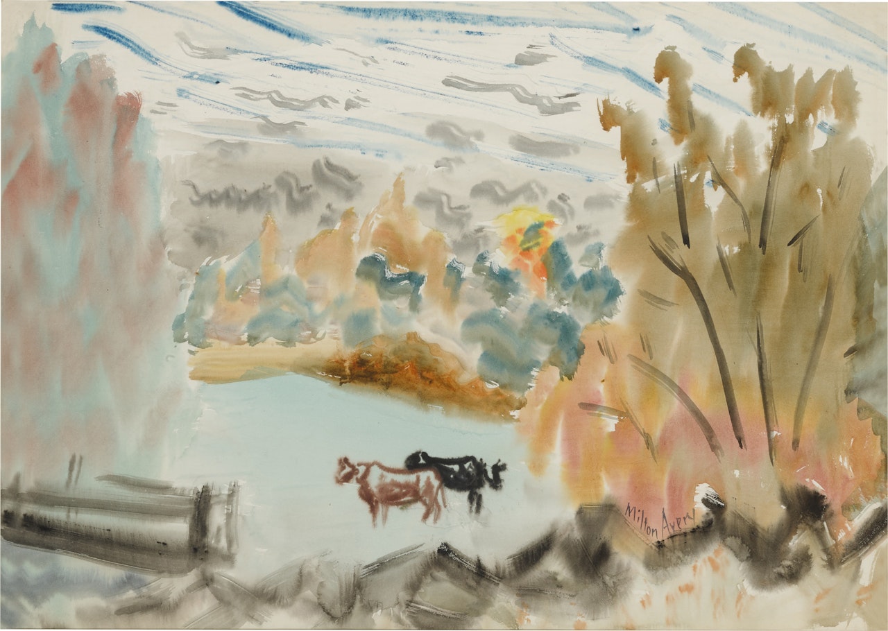 Untitled (Cows in Autumn) by Milton Avery