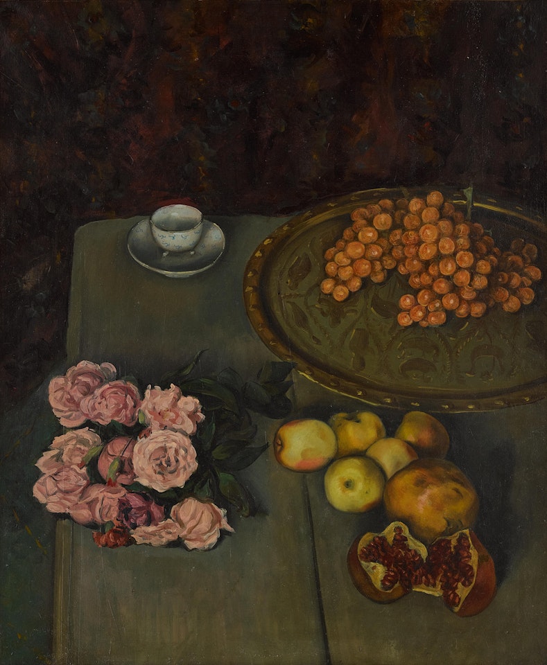 Nature morte aux roses et aux fruits by Emile Bernard