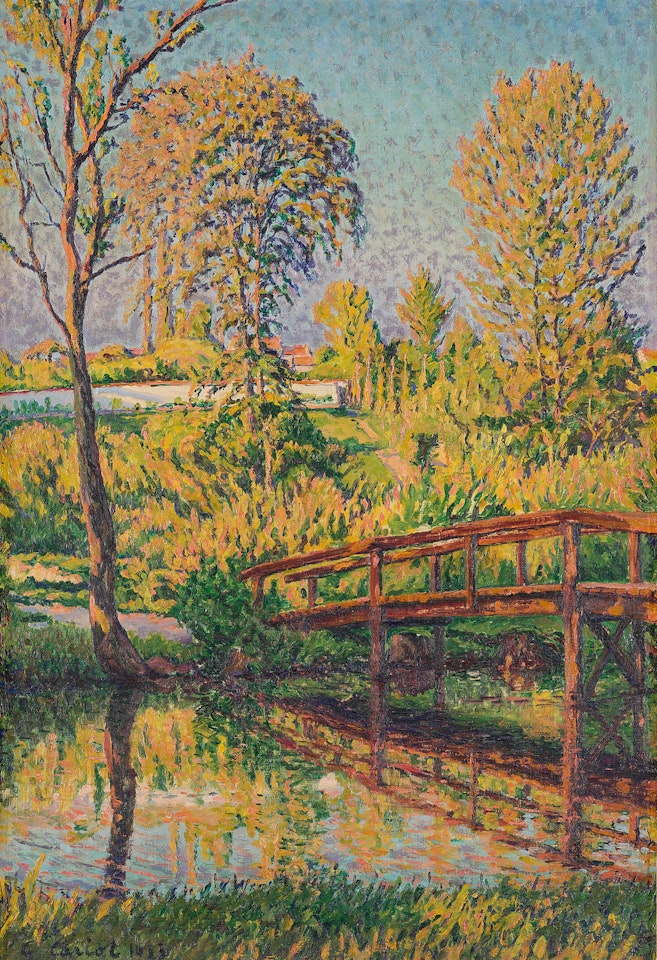 Les bords de l'Yerres à Perigny by Gustave Cariot