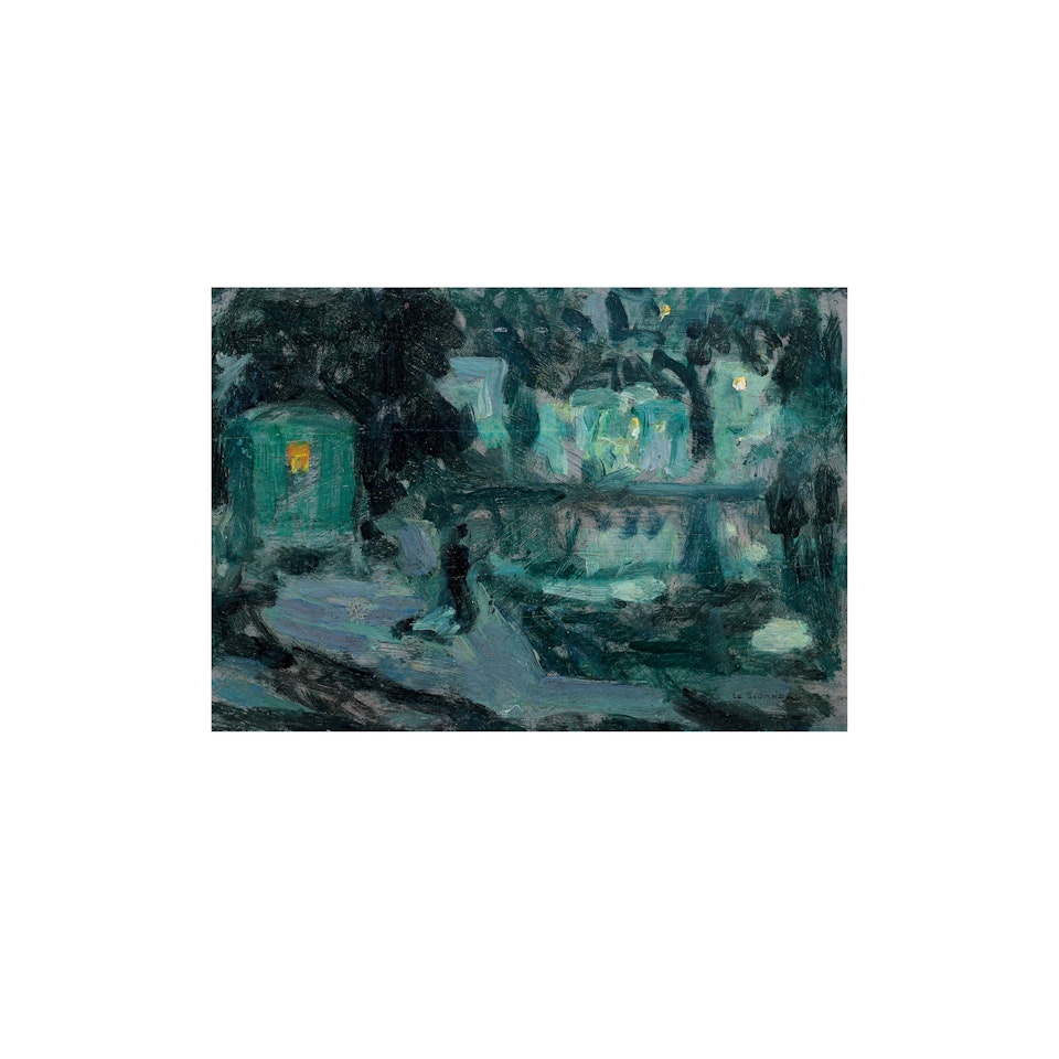 La Roulotte, clair de lune, Quimperlé by Henri Le Sidaner